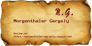 Morgenthaler Gergely névjegykártya
